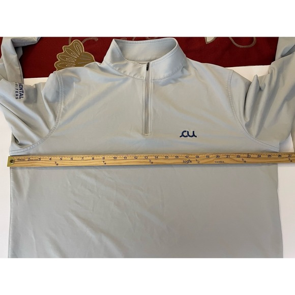 Peter Millar Perth Quarter 1/4 Zip Men's XL Crown Sport Pullover Sweatshirt Gray - Picture 7 of 8